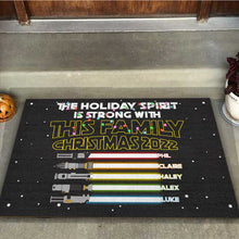 Load image into Gallery viewer, Personalized Christmas Family Doormat Custom Name Holiday Gift