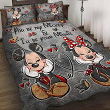Load image into Gallery viewer, Personalized Mickey and Minnie Quilt Set for Couples Gift