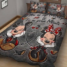 Load image into Gallery viewer, Personalized Mickey and Minnie Quilt Set for Couples Gift
