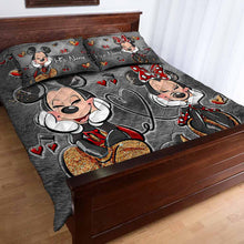 Load image into Gallery viewer, Personalized Mickey and Minnie Quilt Set for Couples Gift