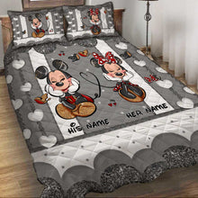 Load image into Gallery viewer, Personalized Mickey Mouse Quilt Set Custom Names | Unique Valentine Gift