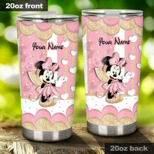 Load image into Gallery viewer, Personalized Pink Mouse Tumbler Custom Name Gift for Girls