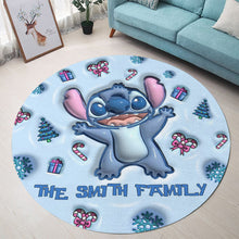 Load image into Gallery viewer, Personalized Round Rug with Cartoon Design for Family Gift