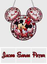 Load image into Gallery viewer, Personalized Mickey Mouse Couple Suncatcher Window Ornament Gift