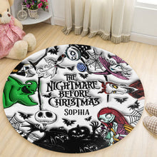 Load image into Gallery viewer, Personalized Nightmare Before Christmas Round Rug for Kids