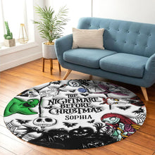 Load image into Gallery viewer, Personalized Nightmare Before Christmas Round Rug for Kids