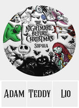 Load image into Gallery viewer, Personalized Nightmare Before Christmas Round Rug for Kids