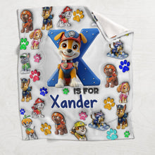 Load image into Gallery viewer, Personalized Kids Blanket Featuring Paw Patrol Theme for Birthdays