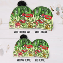 Load image into Gallery viewer, Personalized Christmas Beanie Hat with Grinch Design for Kids