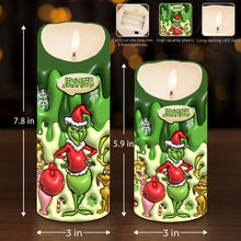 Load image into Gallery viewer, Personalized Grinch Flameless Candle Custom Name Christmas Gift