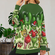 Load image into Gallery viewer, Personalized Christmas Sweatshirt Grinch Design for Women