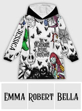 Load image into Gallery viewer, Personalized Nightmare Blanket Hoodie Custom Name Gift for Halloween