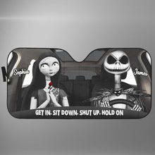 Load image into Gallery viewer, Personalized Nightmare Car Sunshade Custom Names Gift for Couple