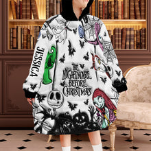 Load image into Gallery viewer, Personalized Nightmare Blanket Hoodie Custom Name Gift for Halloween