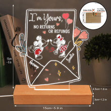 Load image into Gallery viewer, Personalized Couple Mouse Shaped Light Plaque Base with Custom Names Gift