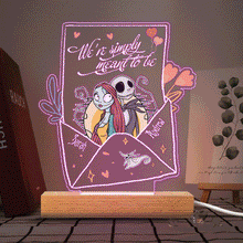 Load image into Gallery viewer, Personalized Nightmare Themed Couple Plaque Light Base Gift