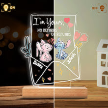 Load image into Gallery viewer, Personalized Ohana Shaped LED Plaque Light Base for Couples