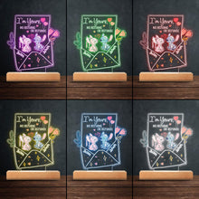Load image into Gallery viewer, Personalized Ohana Shaped LED Plaque Light Base for Couples