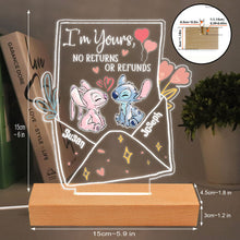 Load image into Gallery viewer, Personalized Ohana Shaped LED Plaque Light Base for Couples