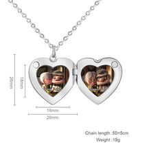 Load image into Gallery viewer, Personalized Heart Locket Pendant Necklace Custom Photo Gift for Mom