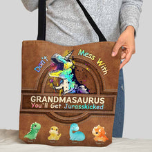 Load image into Gallery viewer, Personalized Grandmasaurus Tote Bag Custom Name Gift for Mom