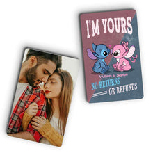 Load image into Gallery viewer, Personalized Metal Ohana Wallet Insert Card with Custom Message Gift for Couples