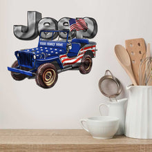 Load image into Gallery viewer, Personalized Independence Day Jeep Cut Metal Sign for Family