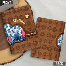 Load image into Gallery viewer, Personalized Ohana Passport Holder Custom Name Travel Gift