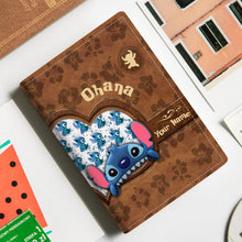 Load image into Gallery viewer, Personalized Ohana Passport Holder Custom Name Travel Gift