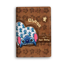 Load image into Gallery viewer, Personalized Ohana Passport Holder Custom Name Travel Gift
