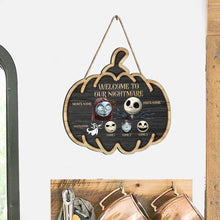 Load image into Gallery viewer, Personalized Halloween Wood Sign Custom Family Names Unique Decor