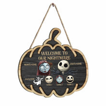 Load image into Gallery viewer, Personalized Halloween Wood Sign Custom Family Names Unique Decor