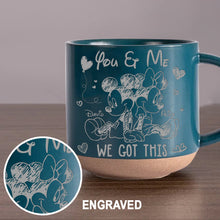 Load image into Gallery viewer, Personalized Engraved Pottery Mug Custom Name Gift for Couples