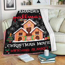 Load image into Gallery viewer, Personalized Christmas Movie Watching Blanket with Name Custom Festive Gift