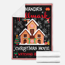 Load image into Gallery viewer, Personalized Christmas Movie Watching Blanket with Name Custom Festive Gift