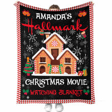 Load image into Gallery viewer, Personalized Christmas Movie Watching Blanket with Name Custom Festive Gift