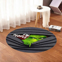 Load image into Gallery viewer, Personalized Christmas Round Rug with Grinch Design for Holiday Decor