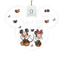 Load image into Gallery viewer, Personalized Christmas LED Acrylic Mouse Ornament for Couples