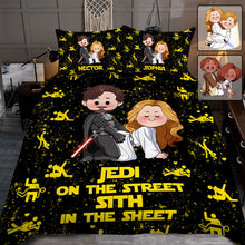 Load image into Gallery viewer, Personalized Jedi Quilt Set Custom Names Gift for Couples