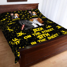 Load image into Gallery viewer, Personalized Jedi Quilt Set Custom Names Gift for Couples