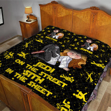 Load image into Gallery viewer, Personalized Jedi Quilt Set Custom Names Gift for Couples