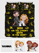 Load image into Gallery viewer, Personalized Jedi Quilt Set Custom Names Gift for Couples