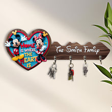 Load image into Gallery viewer, Personalized Home Is Where The Heart Is Key Rack Custom Name Family Gift