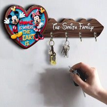 Load image into Gallery viewer, Personalized Home Is Where The Heart Is Key Rack Custom Name Family Gift