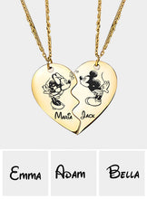 Load image into Gallery viewer, Personalized Matching Pendant Necklace for Couples with Custom Names