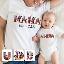 Load image into Gallery viewer, Personalized Mickey Mouse T-shirt and Baby Onesie Gift for Mother's Day