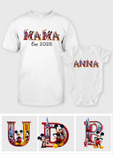 Load image into Gallery viewer, Personalized Mickey Mouse T-shirt and Baby Onesie Gift for Mother's Day