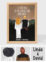 Load image into Gallery viewer, Personalized The Force Picture Frame Light Box Custom Names Gift for Couples