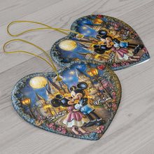 Load image into Gallery viewer, Personalized Ceramic Heart Ornament Custom Name for Couples Gift