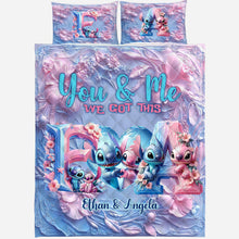 Load image into Gallery viewer, Personalized Ohana Quilt Set with Custom Names for Couples